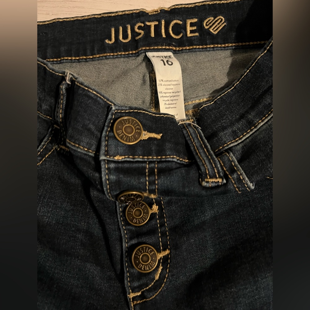 Justice girls size 16 denim pants - Picture 3 of 3